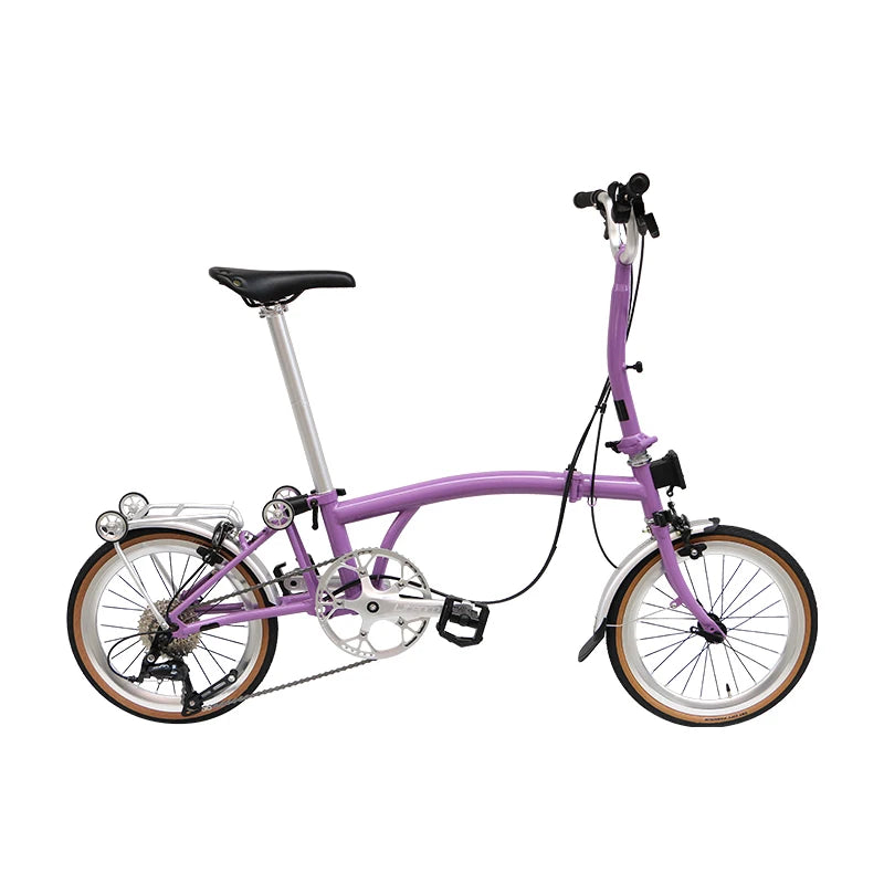 CRANSTON Tri-fold bicycle Chrome-molybdenum Steel ultra-light portable Folding Bike 16-inch 9-speed retro City commuting Bike