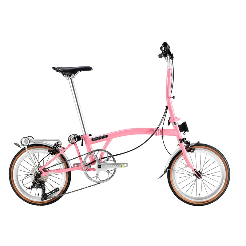 CRANSTON Tri-fold bicycle Chrome-molybdenum Steel ultra-light portable Folding Bike 16-inch 9-speed retro City commuting Bike