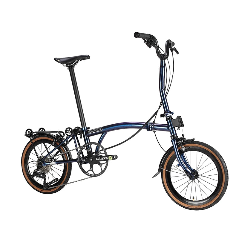 CRANSTON Tri-fold bicycle Chrome-molybdenum Steel ultra-light portable Folding Bike 16-inch 9-speed retro City commuting Bike