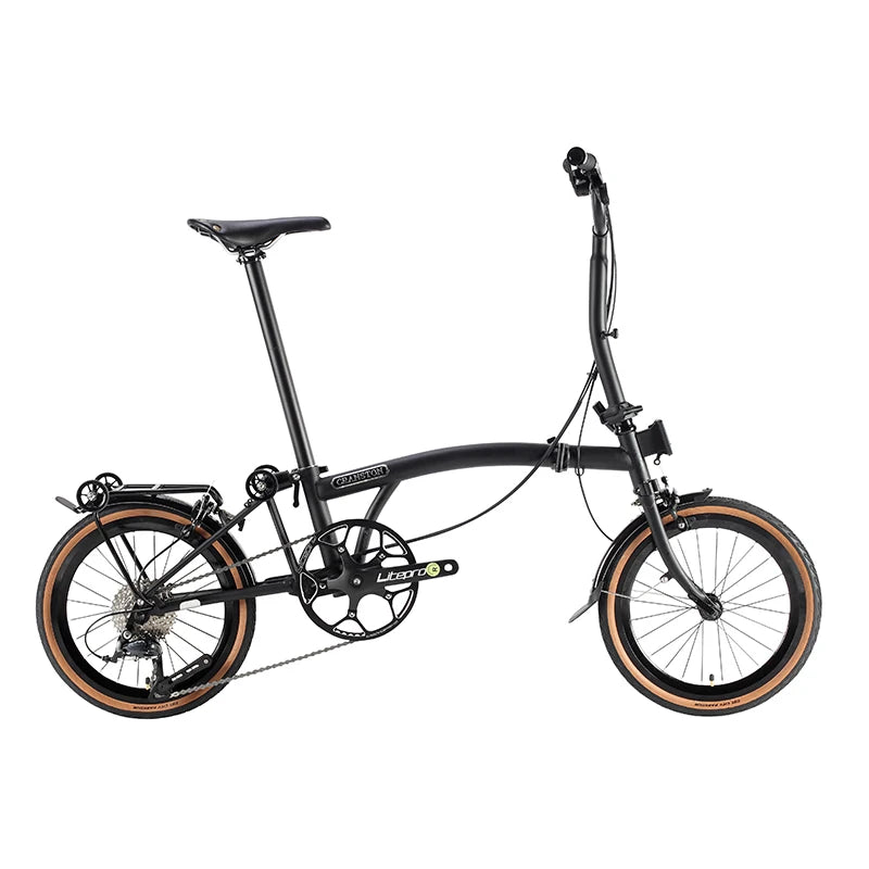 CRANSTON Tri-fold bicycle Chrome-molybdenum Steel ultra-light portable Folding Bike 16-inch 9-speed retro City commuting Bike