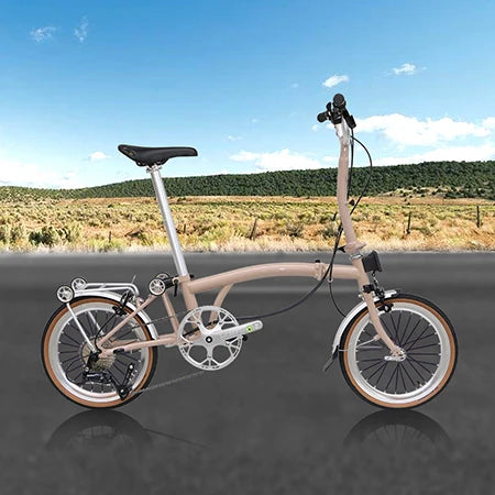 CRANSTON Tri-fold bicycle Chrome-molybdenum Steel ultra-light portable Folding Bike 16-inch 9-speed retro City commuting Bike