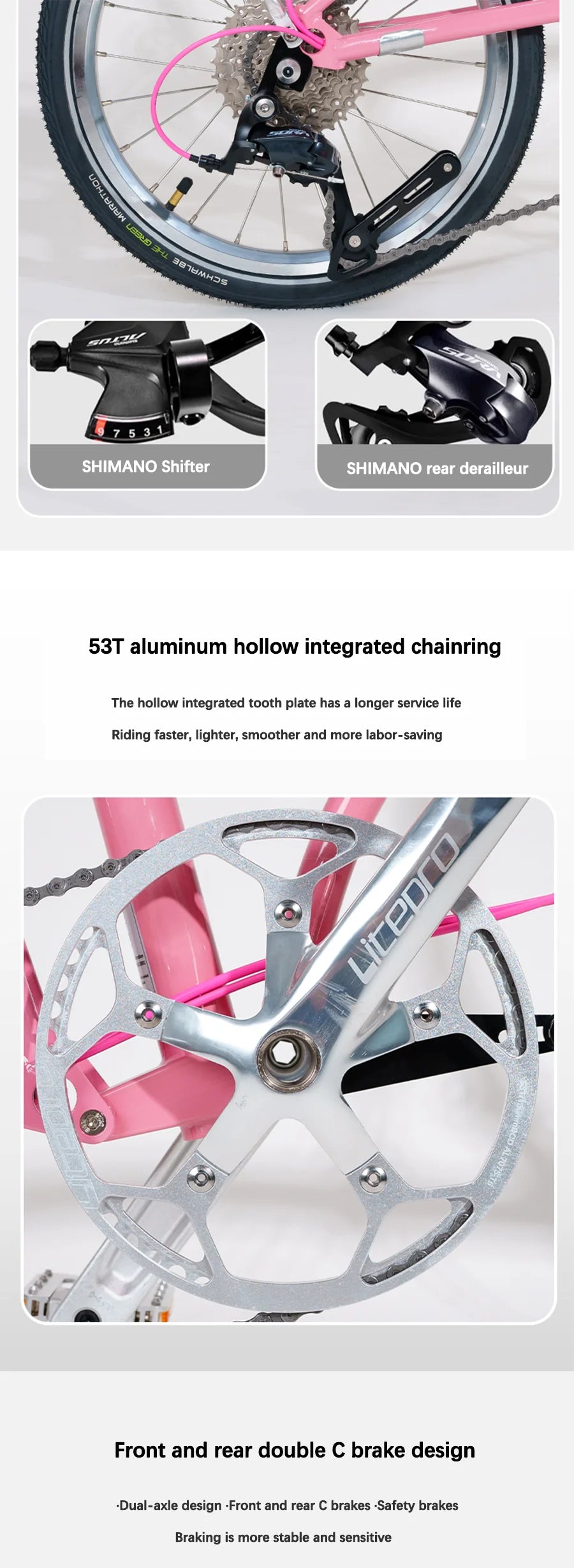 CRANSTON Tri-fold bicycle Chrome-molybdenum Steel ultra-light portable Folding Bike 16-inch 9-speed retro City commuting Bike