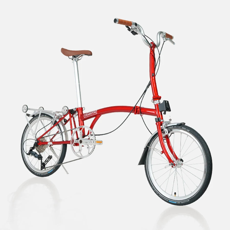 CRANSTON Portable 20 Inch 9 Speed Double V Brake Tri Fold Frame 53T CNC Crankset 20 Inch Wheel Small Folding City Bicycle