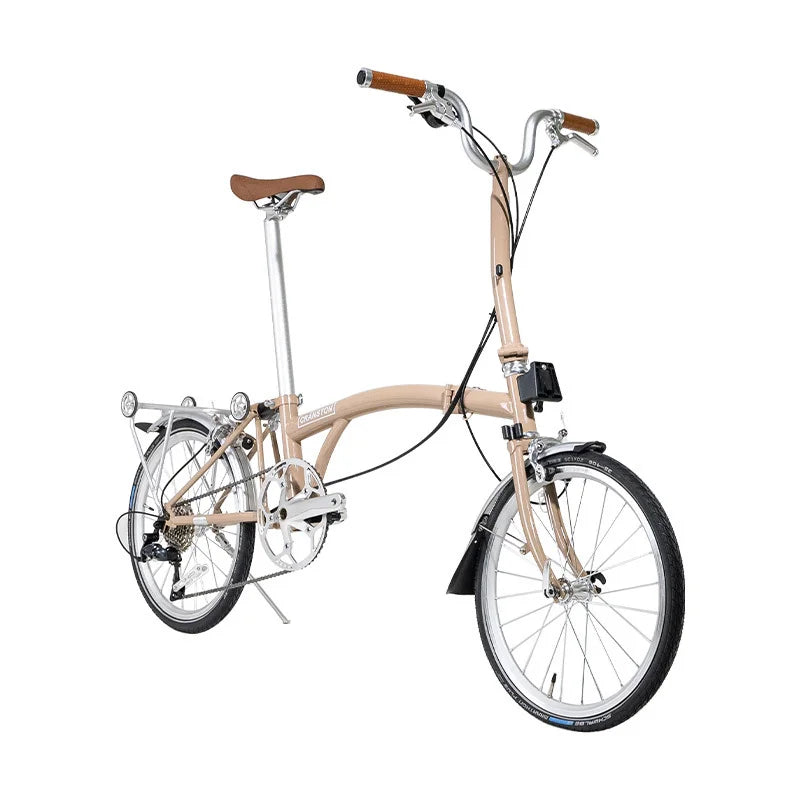 CRANSTON Lightweight 20'' 9-Speed Folding Bicycle with Chromoly Steel Frame Dual C Brakes & Finger Shift Ideal for Urban Travel