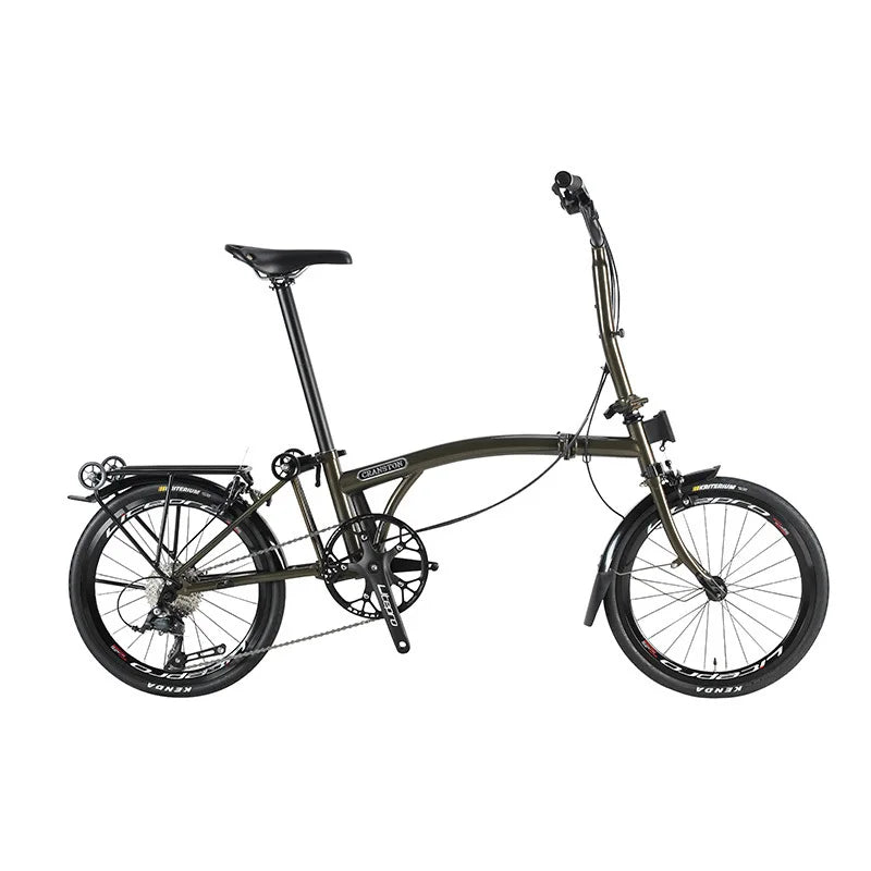 CRANSTON 20Inch External 9Speed Tri-fold Folding Bicycle Dual C Brake S M Handlebar Chrome-molybdenum Steel Frame City Bike