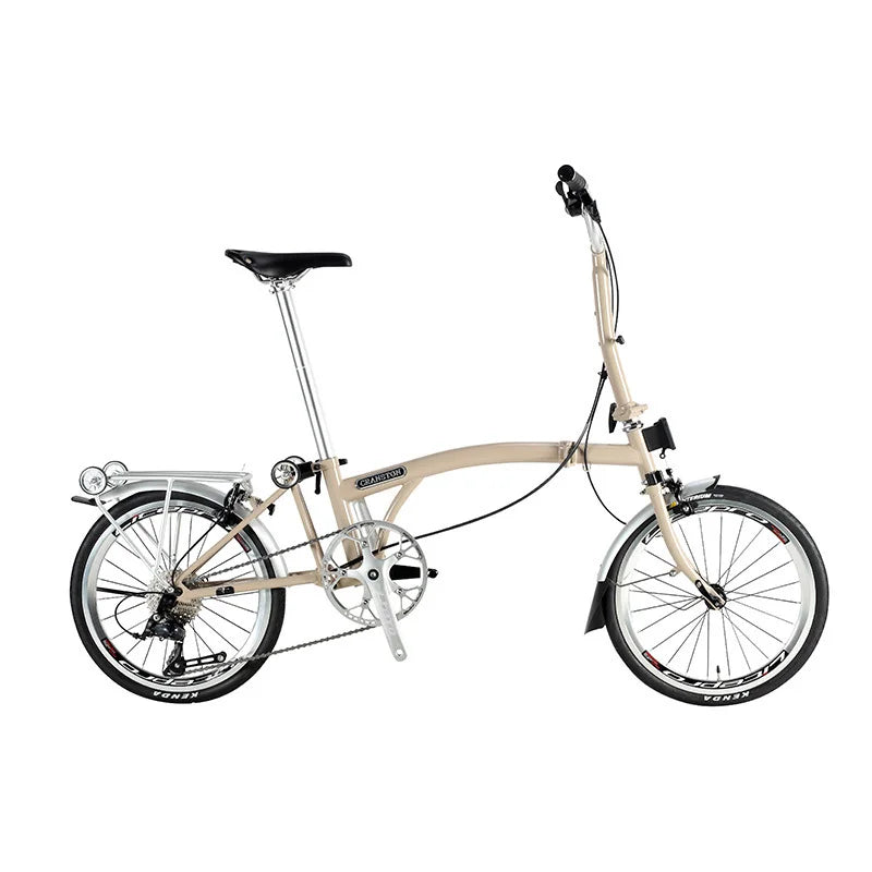 CRANSTON 20Inch External 9Speed Tri-fold Folding Bicycle Dual C Brake S M Handlebar Chrome-molybdenum Steel Frame City Bike