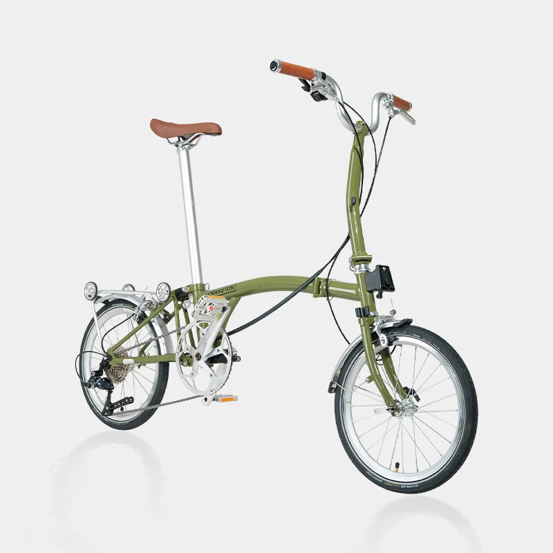 CRANSTON Lightweight 20'' 9-Speed Folding Bicycle with Chromoly Steel Frame Dual C Brakes & Finger Shift Ideal for Urban Travel