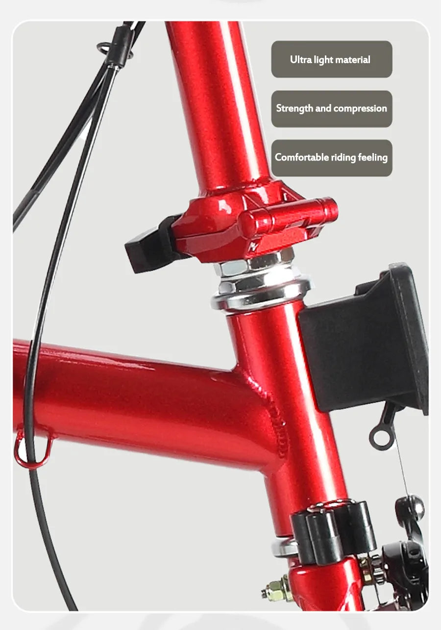 CRANSTON 20Inch External 9Speed Tri-fold Folding Bicycle Dual C Brake S M Handlebar Chrome-molybdenum Steel Frame City Bike