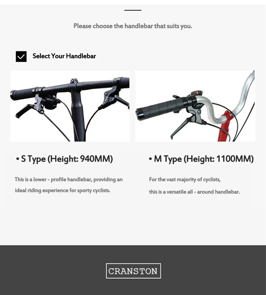 CRANSTON 20Inch External 9Speed Tri-fold Folding Bicycle Dual C Brake S M Handlebar Chrome-molybdenum Steel Frame City Bike