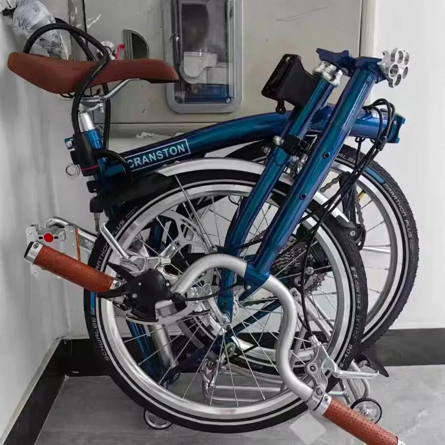 CRANSTON Lightweight 20'' 9-Speed Folding Bicycle with Chromoly Steel Frame Dual C Brakes & Finger Shift Ideal for Urban Travel