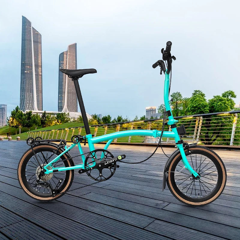 Cranston small cloth aluminum alloy three fold bike 16 inch 9speed bike portable ultra light retro push bicycle