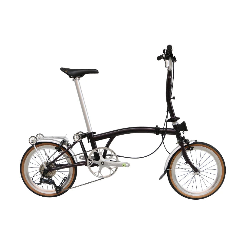 Cranston small cloth aluminum alloy three fold bike 16 inch 9speed bike portable ultra light retro push bicycle