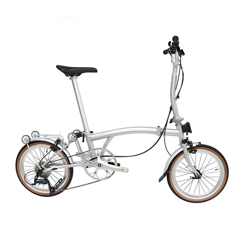 Cranston small cloth aluminum alloy three fold bike 16 inch 9speed bike portable ultra light retro push bicycle