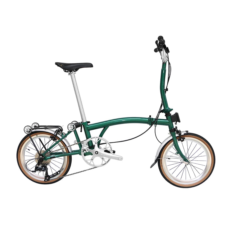 Cranston small cloth aluminum alloy three fold bike 16 inch 9speed bike portable ultra light retro push bicycle