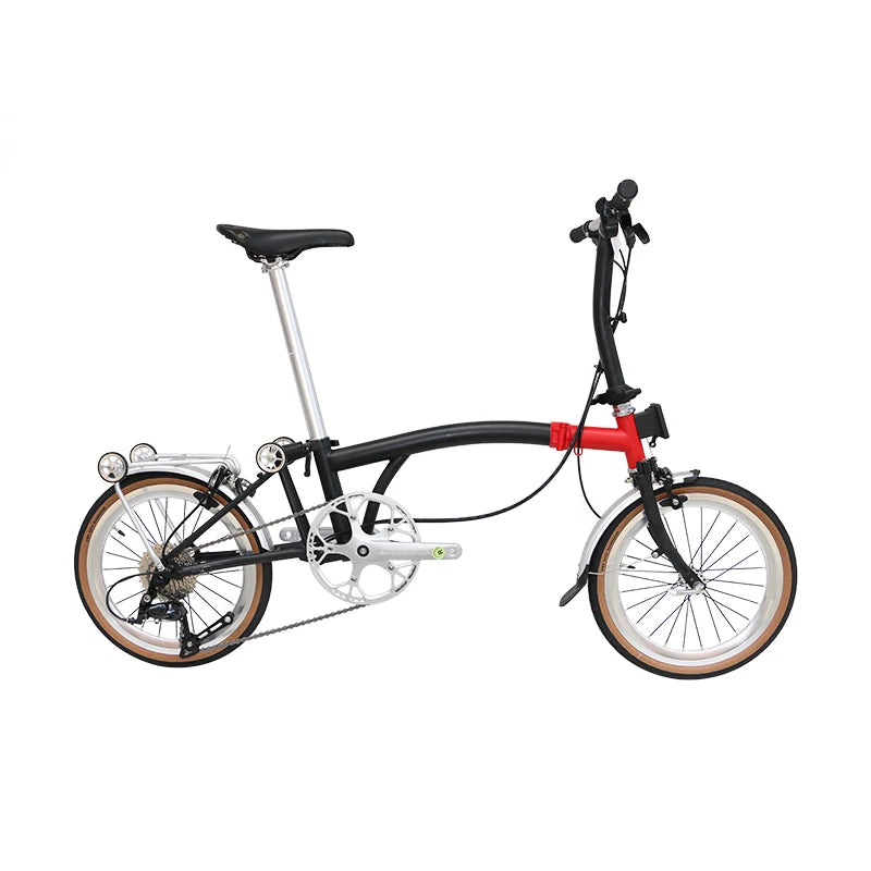 Cranston small cloth aluminum alloy three fold bike 16 inch 9speed bike portable ultra light retro push bicycle