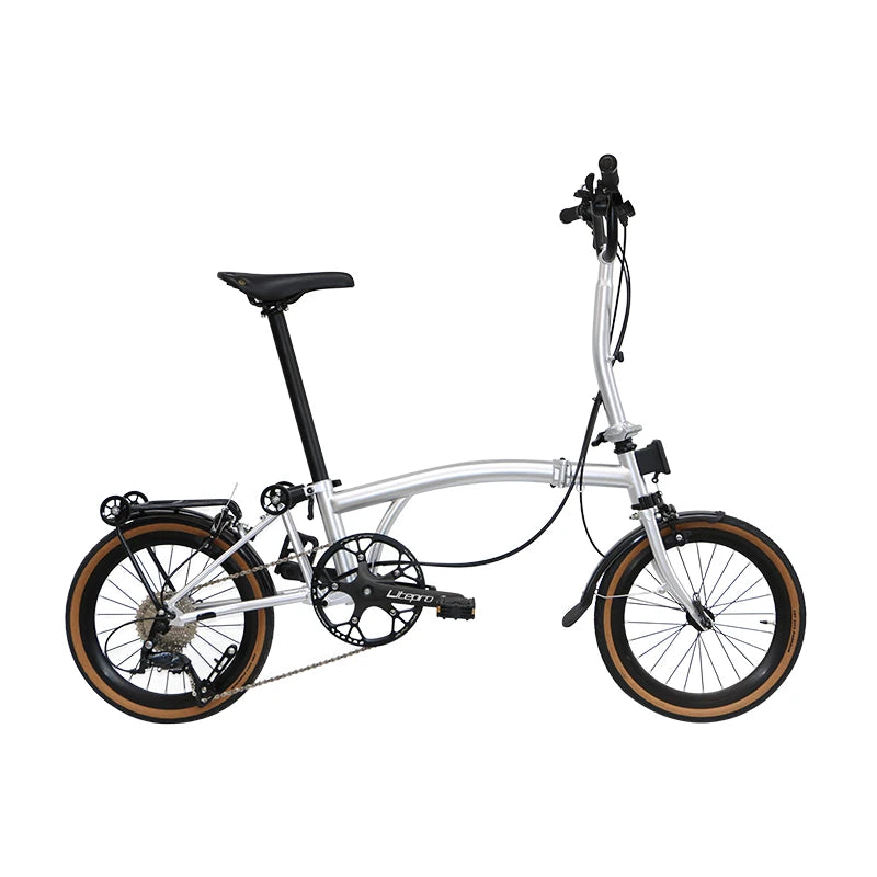 Cranston small cloth aluminum alloy three fold bike 16 inch 9speed bike portable ultra light retro push bicycle