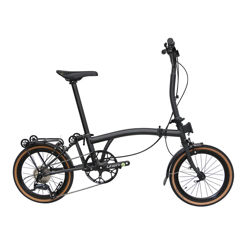 Cranston small cloth aluminum alloy three fold bike 16 inch 9speed bike portable ultra light retro push bicycle