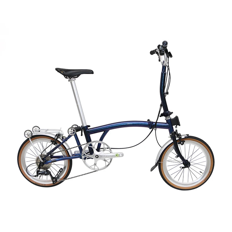 Cranston small cloth aluminum alloy three fold bike 16 inch 9speed bike portable ultra light retro push bicycle