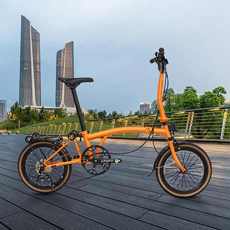 Cranston small cloth aluminum alloy three fold bike 16 inch 9speed bike portable ultra light retro push bicycle