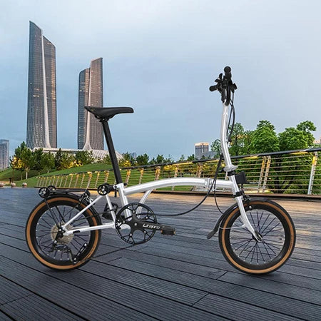 Cranston small cloth aluminum alloy three fold bike 16 inch 9speed bike portable ultra light retro push bicycle