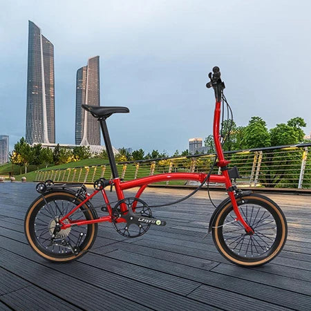 Cranston small cloth aluminum alloy three fold bike 16 inch 9speed bike portable ultra light retro push bicycle