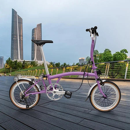 Cranston small cloth aluminum alloy three fold bike 16 inch 9speed bike portable ultra light retro push bicycle