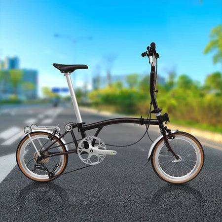 Cranston small cloth aluminum alloy three fold bike 16 inch 9speed bike portable ultra light retro push bicycle