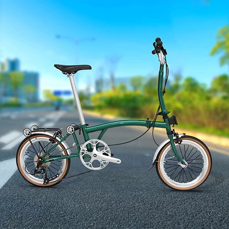 Cranston small cloth aluminum alloy three fold bike 16 inch 9speed bike portable ultra light retro push bicycle