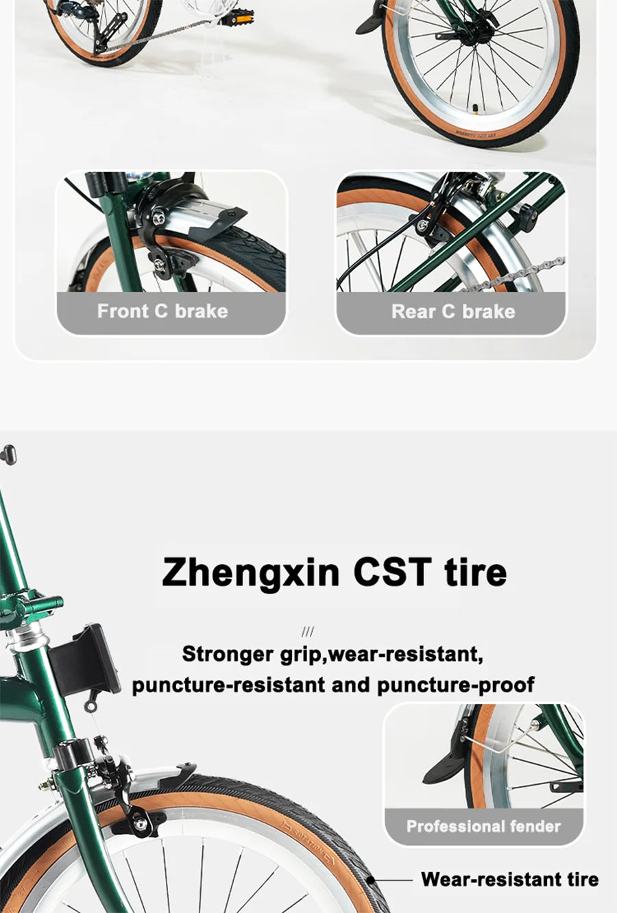 Cranston small cloth aluminum alloy three fold bike 16 inch 9speed bike portable ultra light retro push bicycle