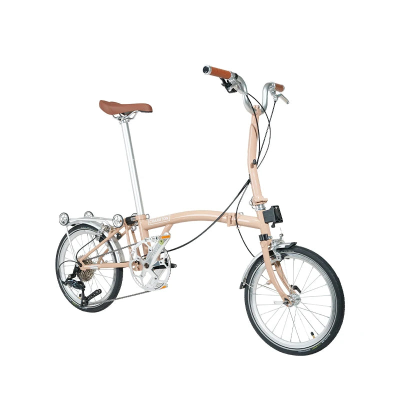 CRANSTON 16Inch Lightweight Folding Bike 9speed C Brake System M Handlebar Chrome-molybdenum Steel Frame Portable Bicycle