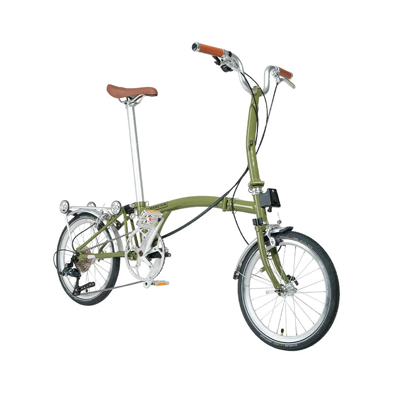 CRANSTON 16Inch Lightweight Folding Bike 9speed C Brake System M Handlebar Chrome-molybdenum Steel Frame Portable Bicycle