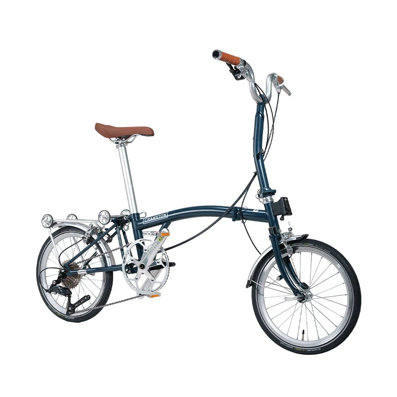 CRANSTON 16Inch Lightweight Folding Bike 9speed C Brake System M Handlebar Chrome-molybdenum Steel Frame Portable Bicycle