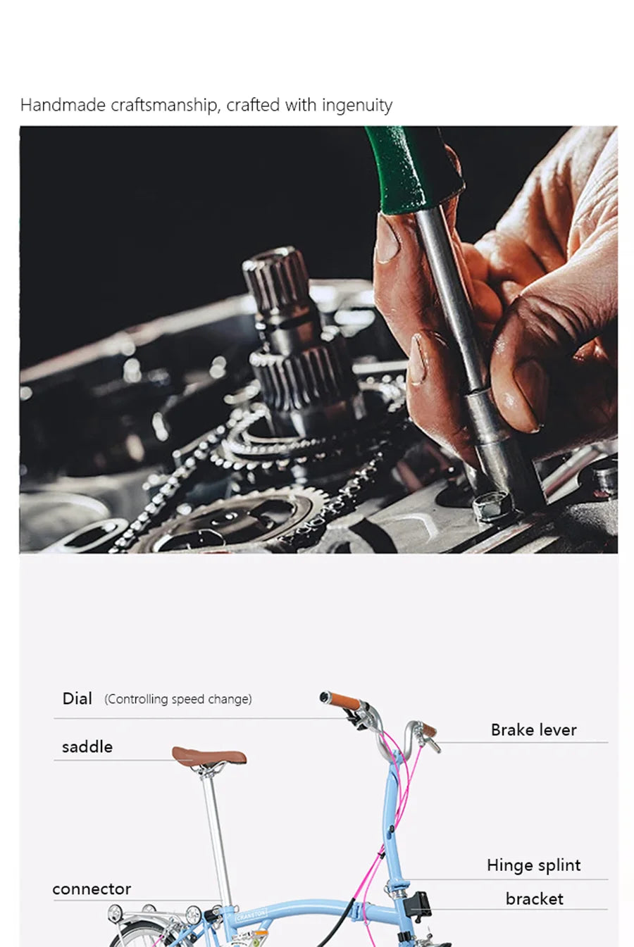 CRANSTON Folding 20 Inch Bicycle Adult Children 9Speed Disc Brake Retro Bicycle City Ultra Light Portable Bike Shift Back Dial