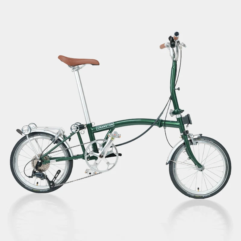 CRANSTON 16Inch Lightweight Folding Bike 9speed C Brake System M Handlebar Chrome-molybdenum Steel Frame Portable Bicycle