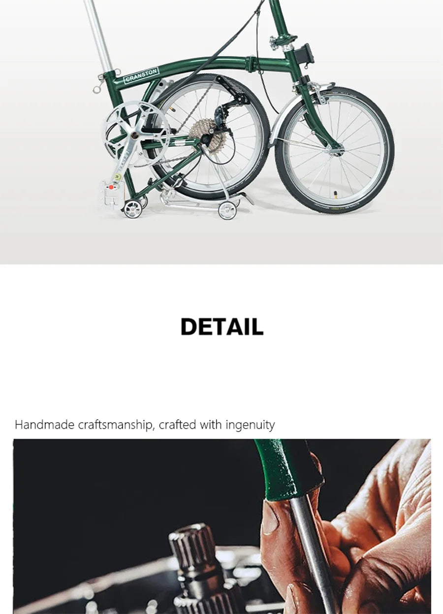 CRANSTON 16Inch Lightweight Folding Bike 9speed C Brake System M Handlebar Chrome-molybdenum Steel Frame Portable Bicycle