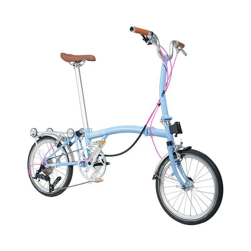 CRANSTON 16Inch Lightweight Folding Bike 9speed C Brake System M Handlebar Chrome-molybdenum Steel Frame Portable Bicycle
