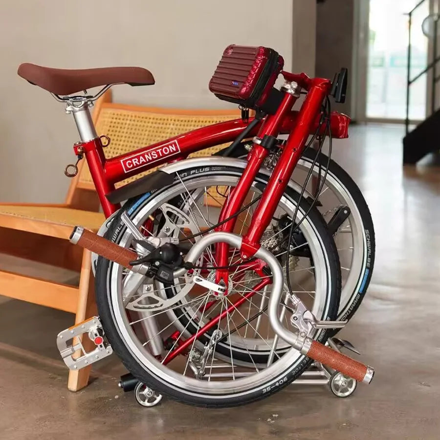 CRANSTON 16Inch Lightweight Folding Bike 9speed C Brake System M Handlebar Chrome-molybdenum Steel Frame Portable Bicycle