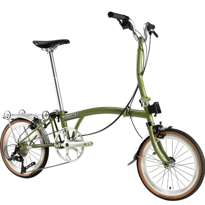 CRANSTON R9 16inch Tri-folding Bike 9speed High Quality Steel Frame Light Weight M bar 9S Mini Foldable Bicycle Folding Bike