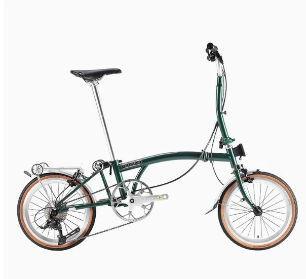 CRANSTON R9 16inch Tri-folding Bike 9speed High Quality Steel Frame Light Weight M bar 9S Mini Foldable Bicycle Folding Bike