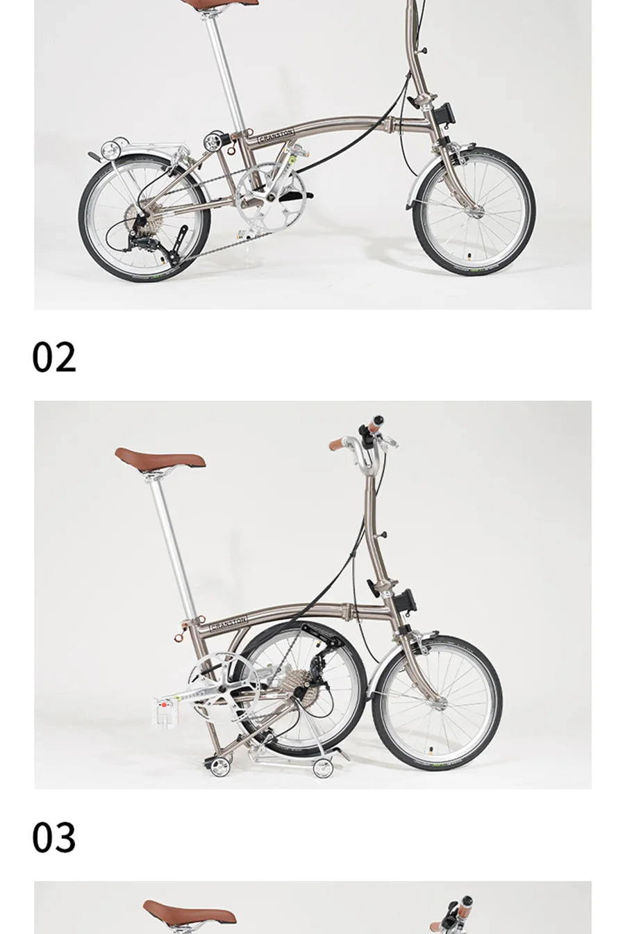 CRANSTON 20 inch 9-speed Aluminium Alloy Folding Bike with C- Brake Lightweight Portable Adult Folding Bicycle