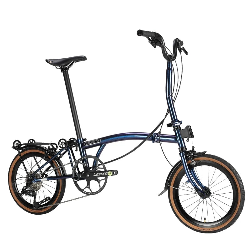 CRANSTON R9 16inch Tri-folding Bike 9speed High Quality Steel Frame Light Weight M bar 9S Mini Foldable Bicycle Folding Bike