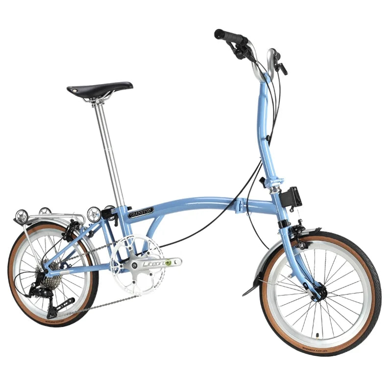 CRANSTON R9 16inch Tri-folding Bike 9speed High Quality Steel Frame Light Weight M bar 9S Mini Foldable Bicycle Folding Bike