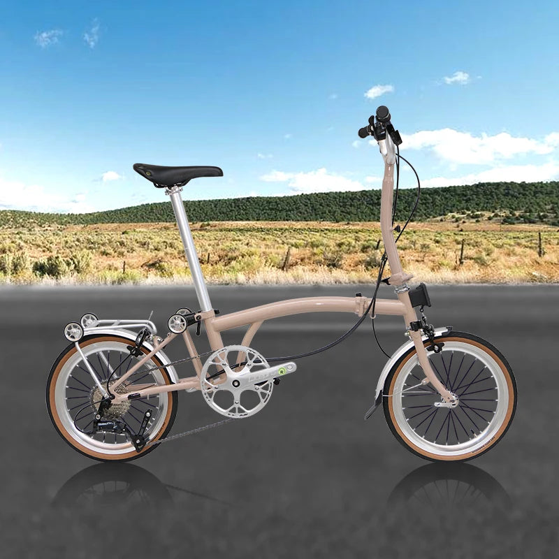 CRANSTON Lightweight Folding Bicycle 16 inch 9speed Aluminum Bicycle Small Wheel Bicycle Convenient to Carry for City Travel
