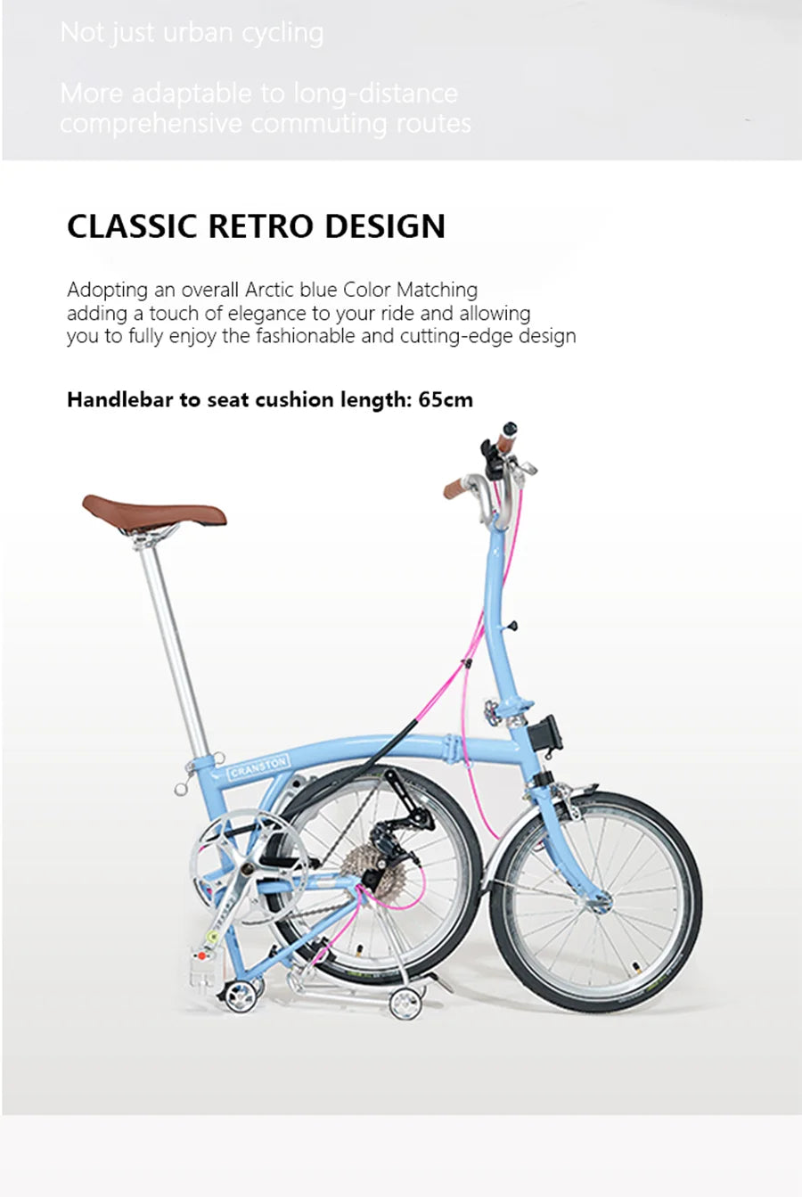 CRANSTON Lightweight Folding Bicycle 16 inch 9speed Aluminum Bicycle Small Wheel Bicycle Convenient to Carry for City Travel