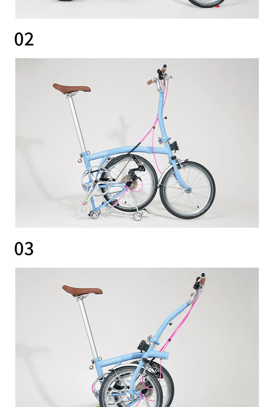 CRANSTON Lightweight Folding Bicycle 16 inch 9speed Aluminum Bicycle Small Wheel Bicycle Convenient to Carry for City Travel
