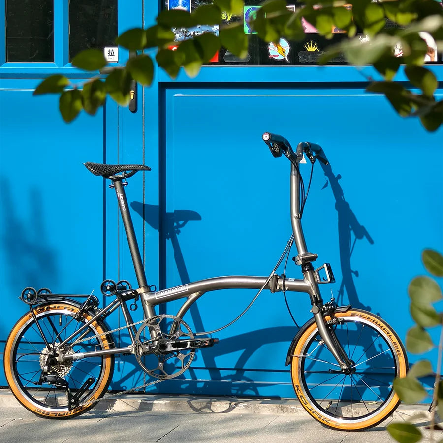 CRANSTON S9 Aluminum Alloy Folding Bike Ultralight and Portable 16 Inch 9 Speed Retro Commuter Folding Bicycle For Adult