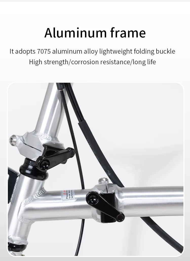 CRANSTON S9 Aluminum Alloy Frame 16 Inch 9 Speed Tri-fold Bicycle S /Y BAR Light Weight Foldable Bicycle Mini Folding Bike