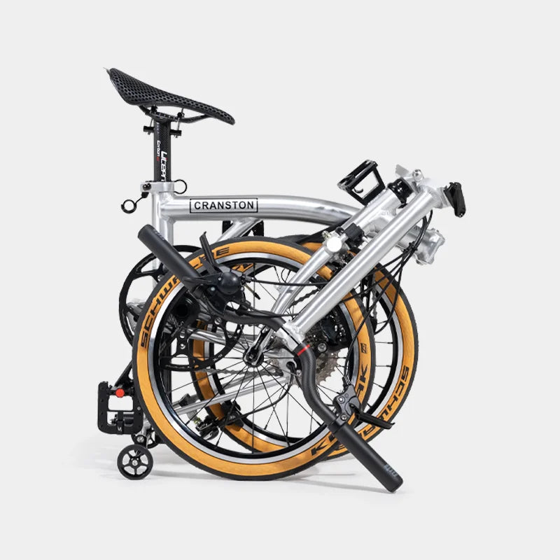 CRANSTON S9 Aluminum Alloy Frame 16 Inch 9 Speed Tri-fold Bicycle S /Y BAR Light Weight Foldable Bicycle Mini Folding Bike