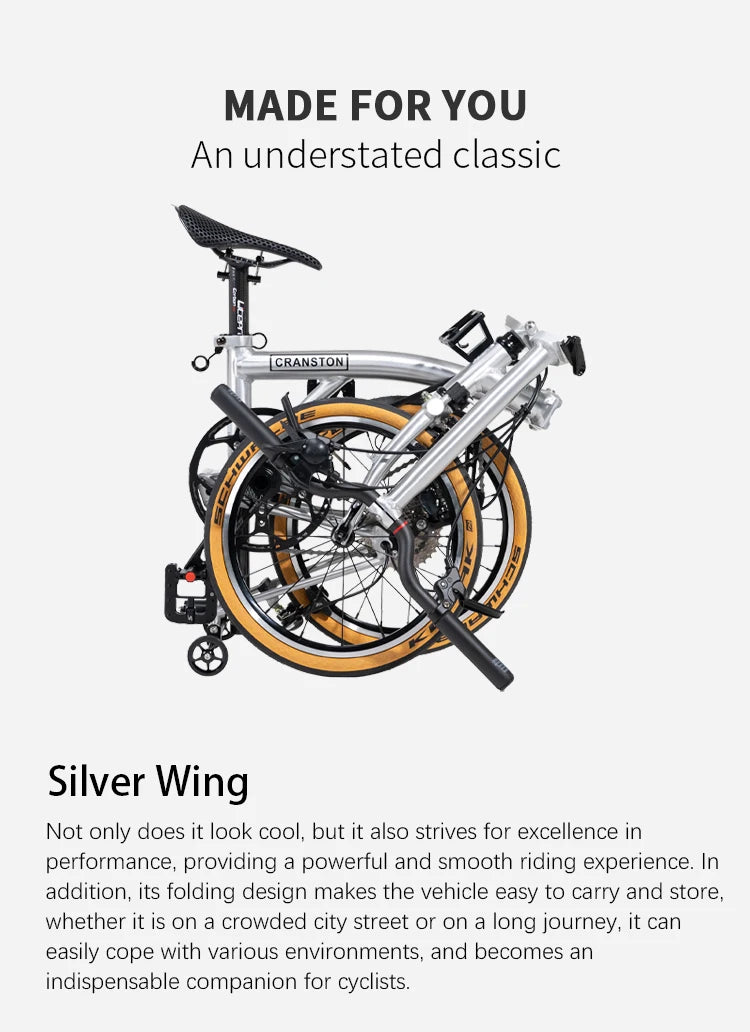 CRANSTON S9 Aluminum Alloy Frame 16 Inch 9 Speed Tri-fold Bicycle S /Y BAR Light Weight Foldable Bicycle Mini Folding Bike