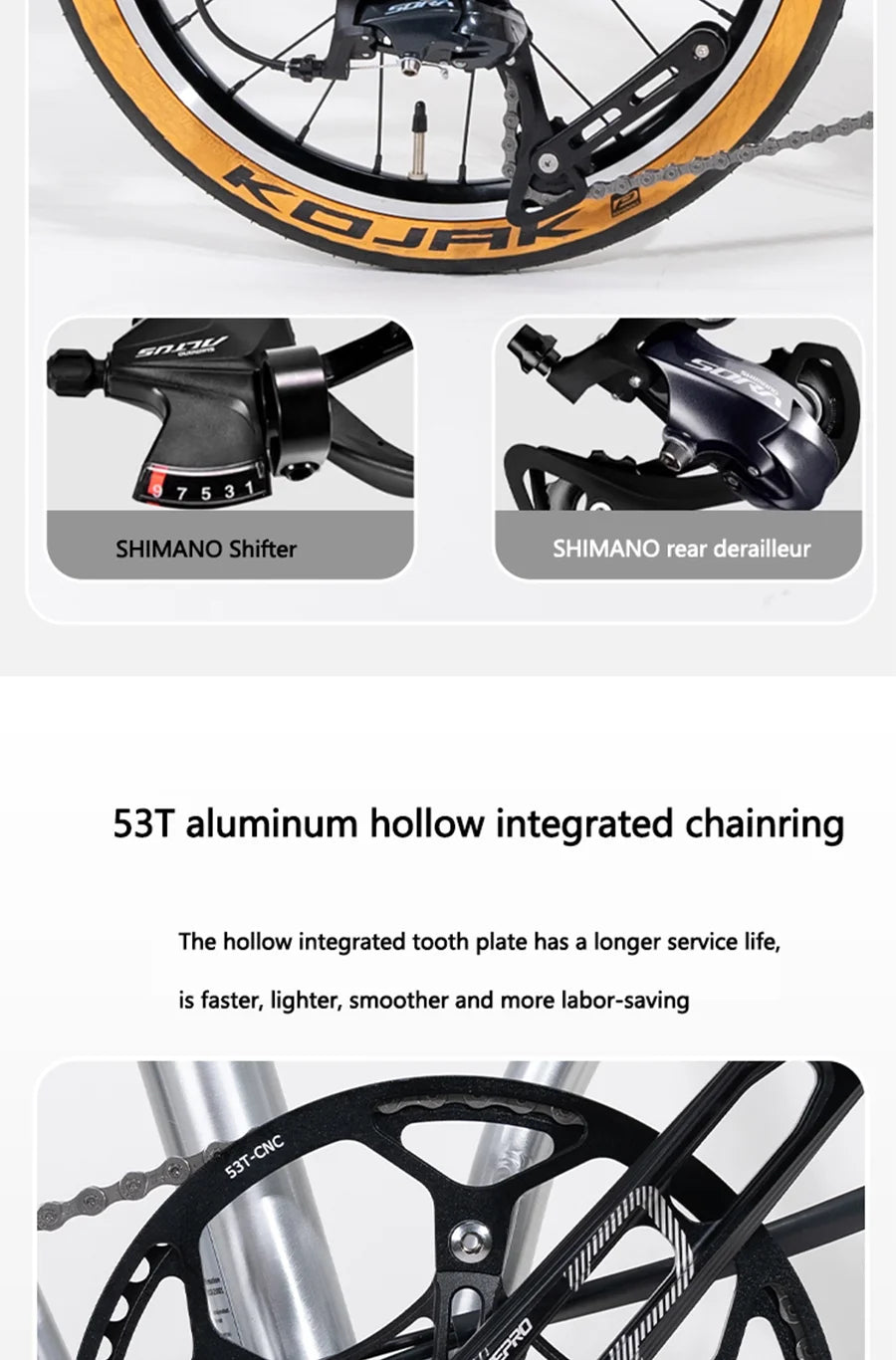 CRANSTON S9 Aluminum Alloy Frame 16 Inch 9 Speed Triple Folding Bike Adult Super Light and Portable Bicycle